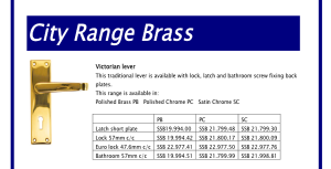 city range brass catalogue section
